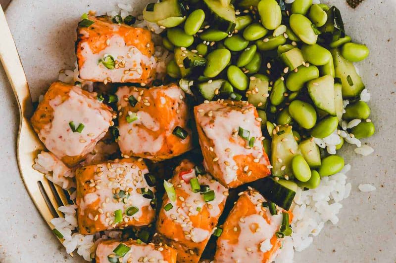 Bang Bang Salmon Bowl (Air Fryer)